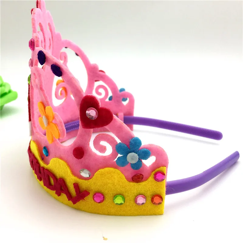 Happyxuan 6 шт. Изготовление DIY войлок ручной работы игрушки для детского дня рождения корона ручной наборы для ремесла аксессуары для шляпы для девочек детский сад
