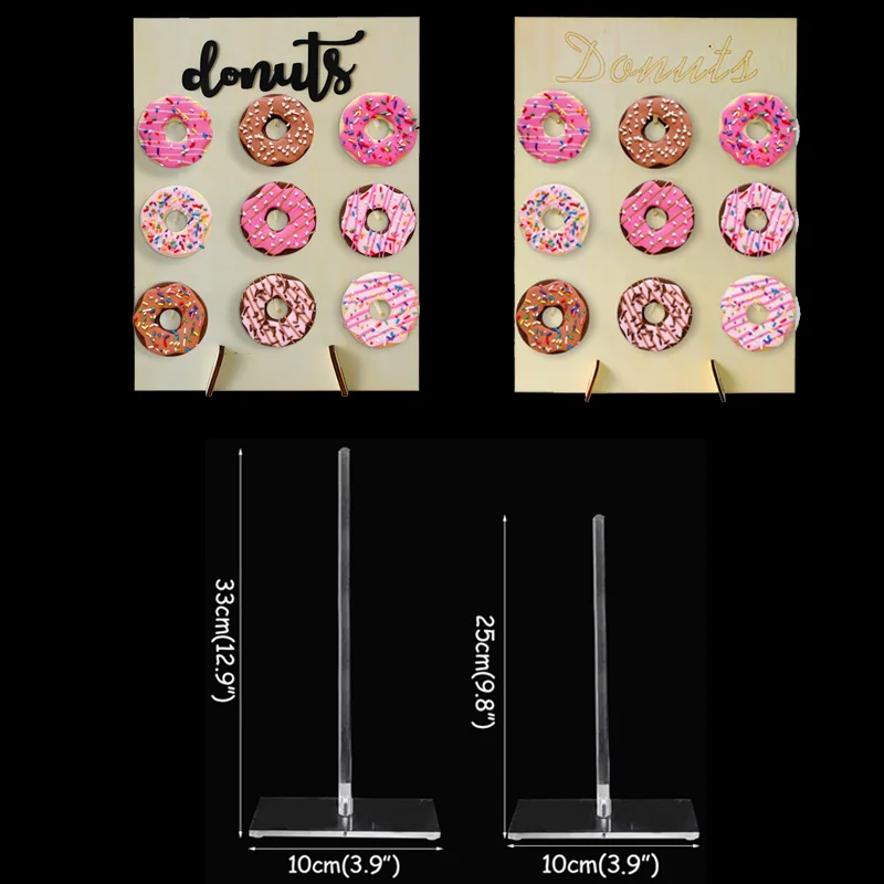 

Wedding Decoration Donut Display Wall Acrylic /Wooden Stand Kids Birthday Party Event Favors DIY Donut Party Decor Supplies