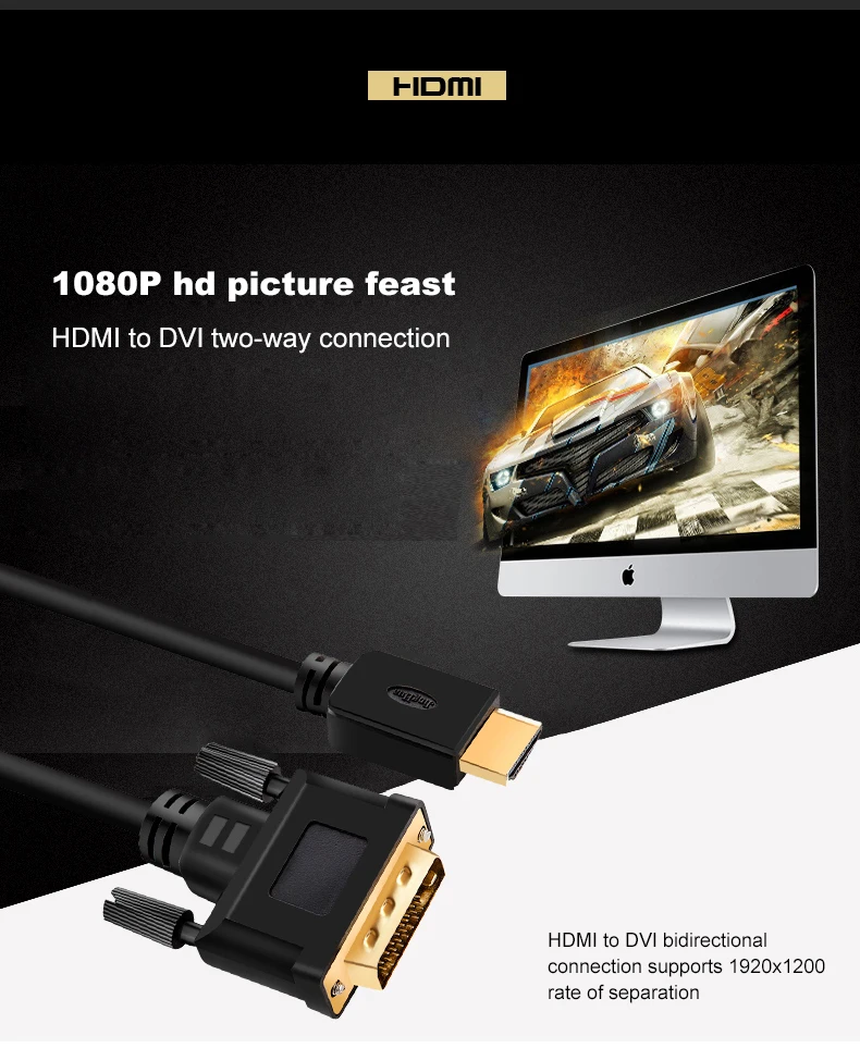 Dvi к Hdmi конвертер 4K Dvi-d к Hdmi pin адаптер двунаправленный DVI D Мужской к HDMI кабель конвертер к DVD lcd HDTV xbox 3 м