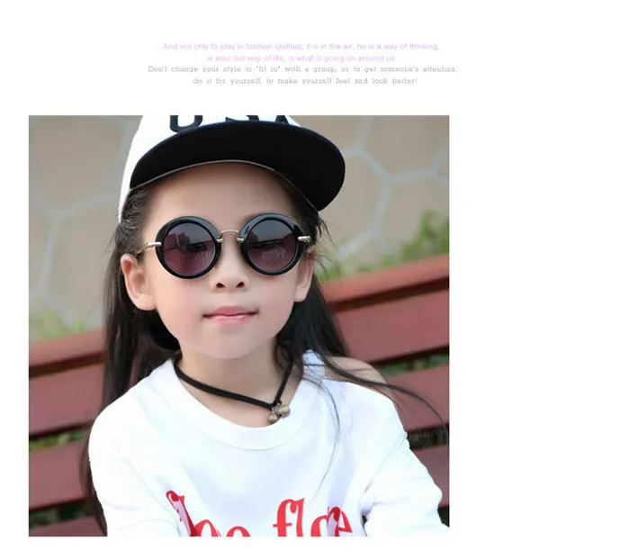 KRMDING раунд милые детские солнцезащитные очки для девочек защитные очки детские очки аксессуары