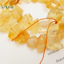 Lii Ji Natural Crystal Citrine Irregular Shape Loose Beads about 9×13-10x20mm for DIY Jewelry Making Bracelet about 39cm