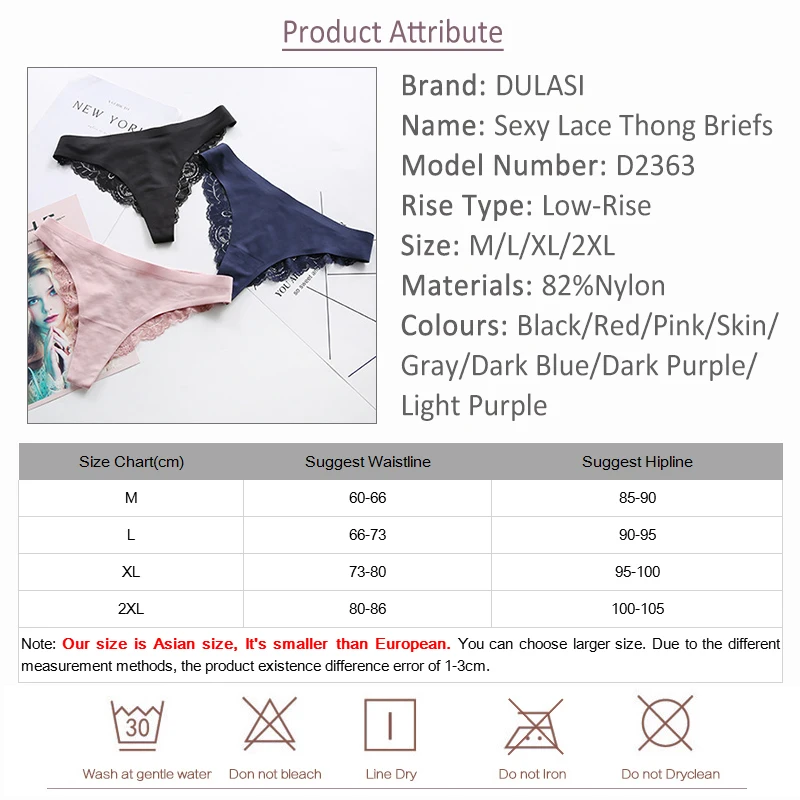 3pcs/lot Sexy Lace Thongs Women Ice Slick G String Female Underwear Low Waist Solid Seamless Panties Ladies Briefs DULASI