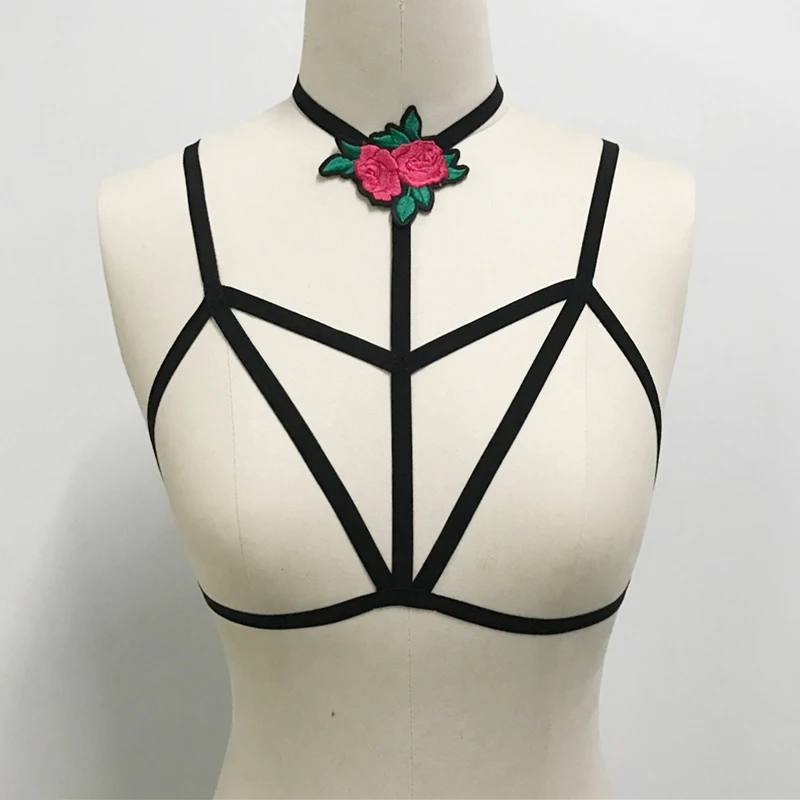 Для женщин сексуальные высокие эластичные нейлон гот Strappy Бюстгальтеры для