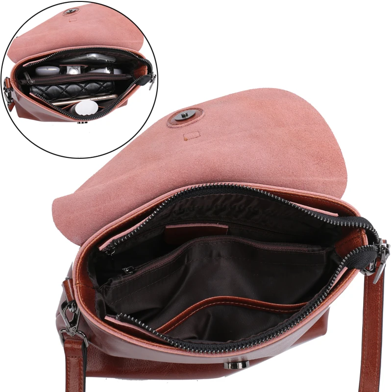 New Arrival Genuine Leather Women Crossbody Bag Fashion Tassel Messenger Bag Simple Design Small Female Shoulder Bag Women Purse