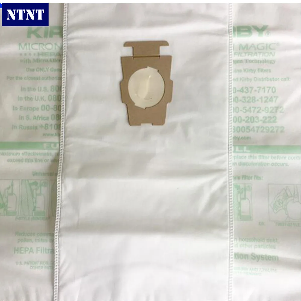 

NTNT KIRBY VACUUM BAGS: 6 Sentria UNIVERSAL ~ F Style MICRON MAGIC Hepa White Cloth With Printing Logo Original Bags 6Pcs / Lot