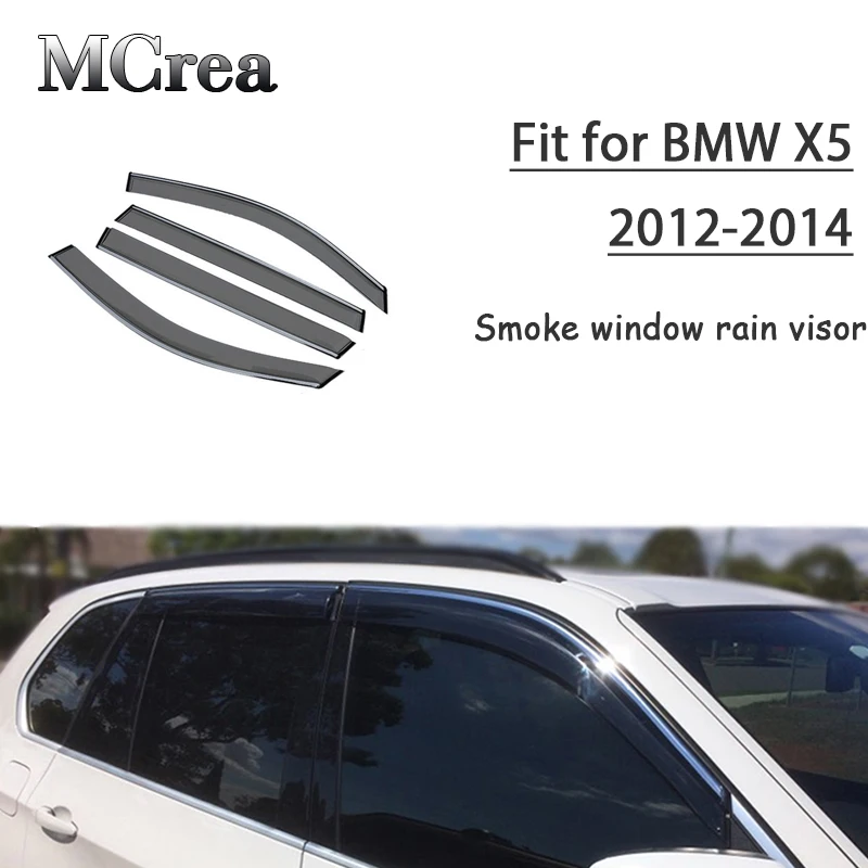 MCrea 4pcs ABS Car Smoke Window Sun Rain Visor Deflector Guard For BMW