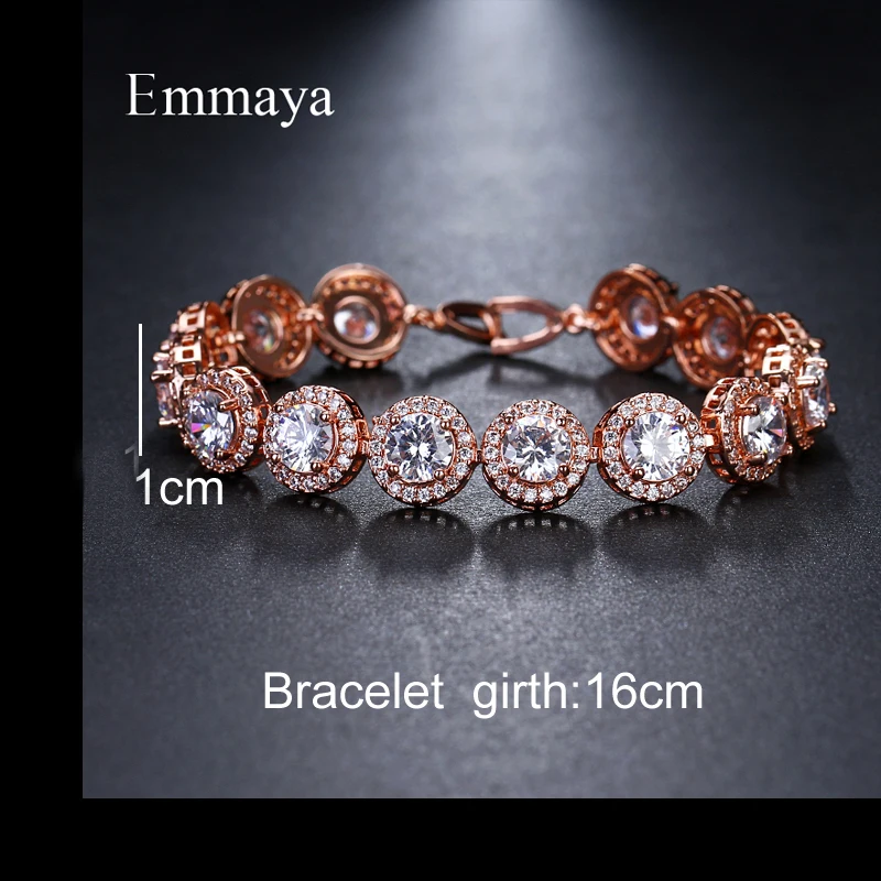 Koop Emmaya Brand Charm Classic AAA Cubic Zirkoon Drie Kleuren Rondel Armbanden Voor Vrouw Elegantie Bruiloft Verjaardagscadeau