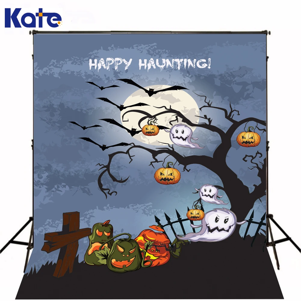 

Photography Digital Printing Happy Halloween Photo Background Pumpkin Kate Background Backdrop