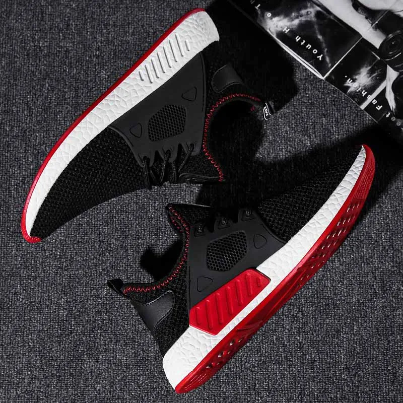 

Masorini 2019 Men Casual Shoes Men High Quality Fashion Comfortable Brand Breathable Male Shoes Gray Red Black Sneakers WW-342