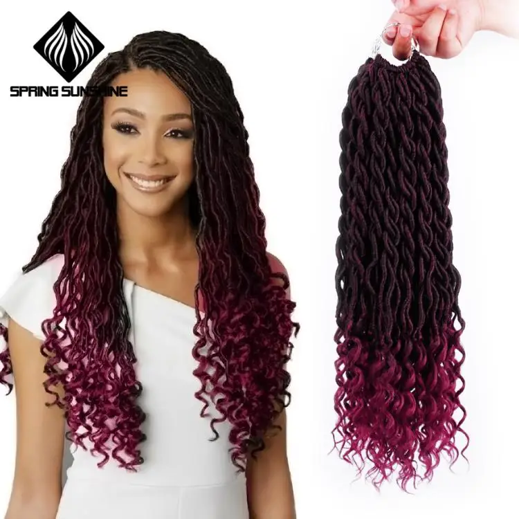 Весенние солнечные искусственные локоны в стиле Crochet косички Ombre Faux locs Curly плетение волос объемные вязанные волосы для наращивания синтетические волосы