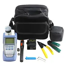 Fiber Optic FTTH Tool Kit with Fiber Cleaver and Optical Power Meter 10km Visual Fault Locator Wire stripper for wholesale