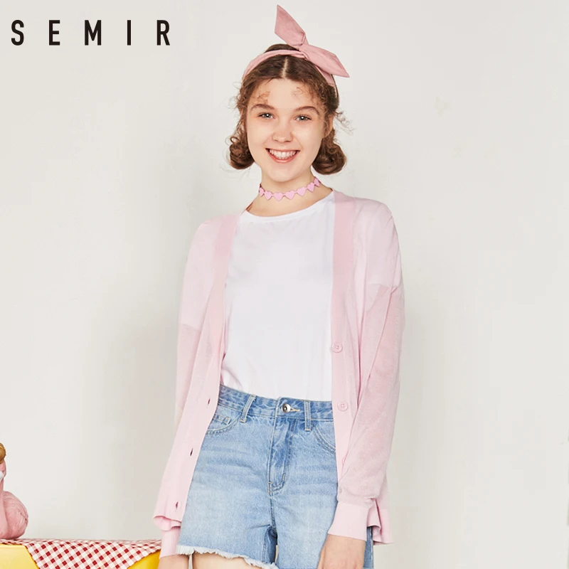 SEMIR Sweater cardigan 2018 spring and summer V-neck hot design thin loose cutout cape sweater outerwear female SEMIR Sweater cardigan 2018 spring and summer V-neck hot design thin loose cutout cape sweater outerwear female