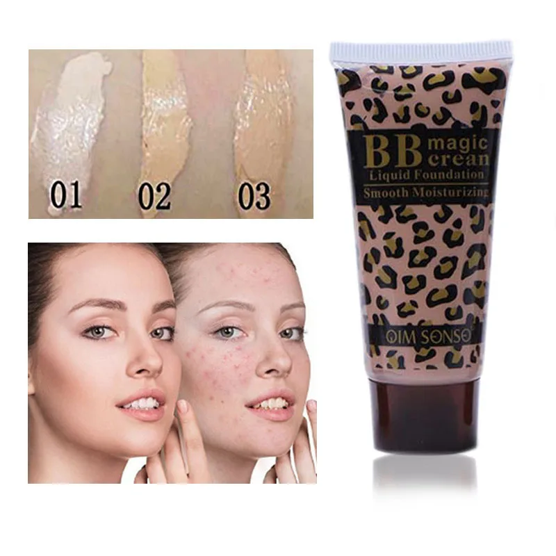 

Face BB CC Cream Leopard Magic Concealer Whitening Long-lasting Base Foundation Coverage Makeup Professional