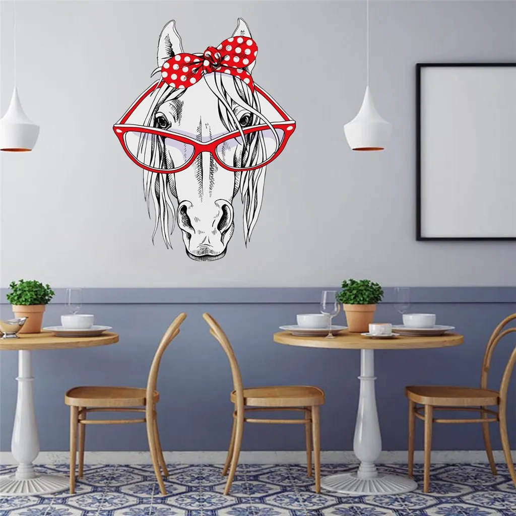Наклейка на стену DIY обои бант голова лошади домашний декор настенные наклейки детская комната спальня окно декоративный постер для детской комнаты