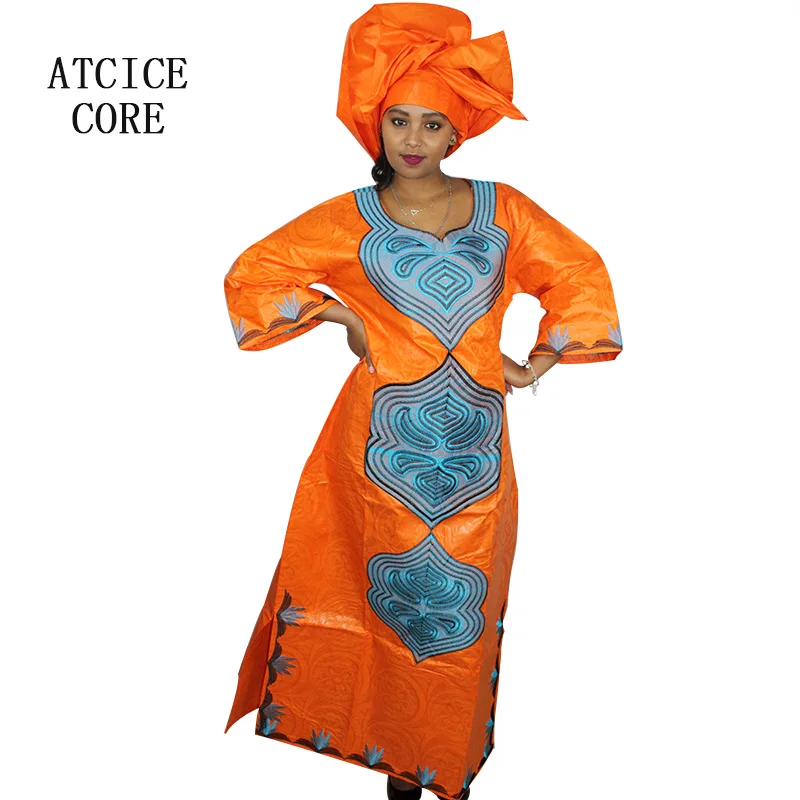 

AFRICAN DESIGN DRESS FOR WOMAN BAZIN RICHE EMBROIDERY LONG DRESS LA063