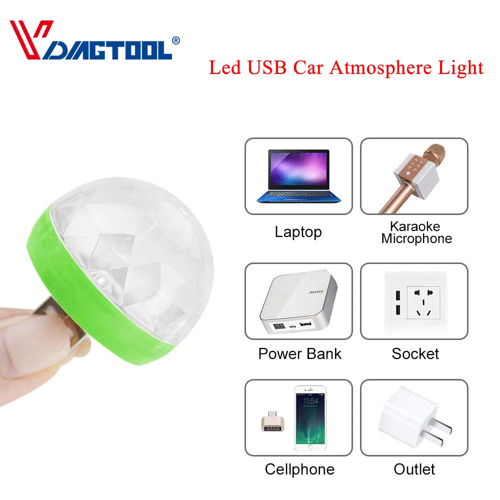 

Hot Sales LED Car USB Atmosphere Light DJ RGB Music Sound Lamp for Type-C for IOS Plug Mobile Phones Enjoying watching match