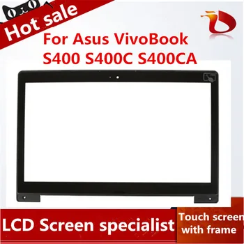 

For ASUS Vivobook S400 S400C S400CA New Touch Screen Panel Sensor Lens Glass With Frame Bezel Housing 100% Test Before Shipping