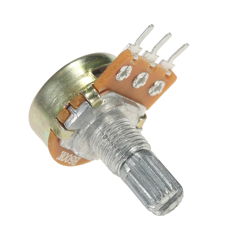 8pcs B500K Single 3 Pin Linear Rotary Taper Potentiometer Carbon WH148