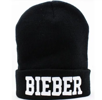 

Brand New Fall and Winter Beanie Hat Fashion Letter BIEBER Knitting Wool Men Women Caps Gorros Hombre RX126