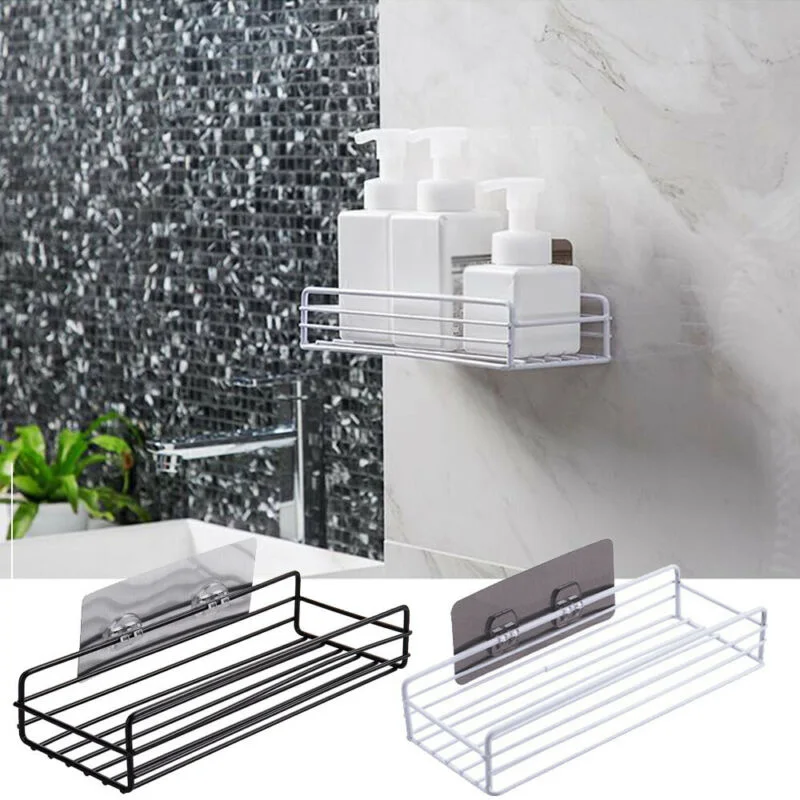 1* Shower Shelf Storage Attachment Washing Basket Wall Mount Rack Hanging Wear-resistant