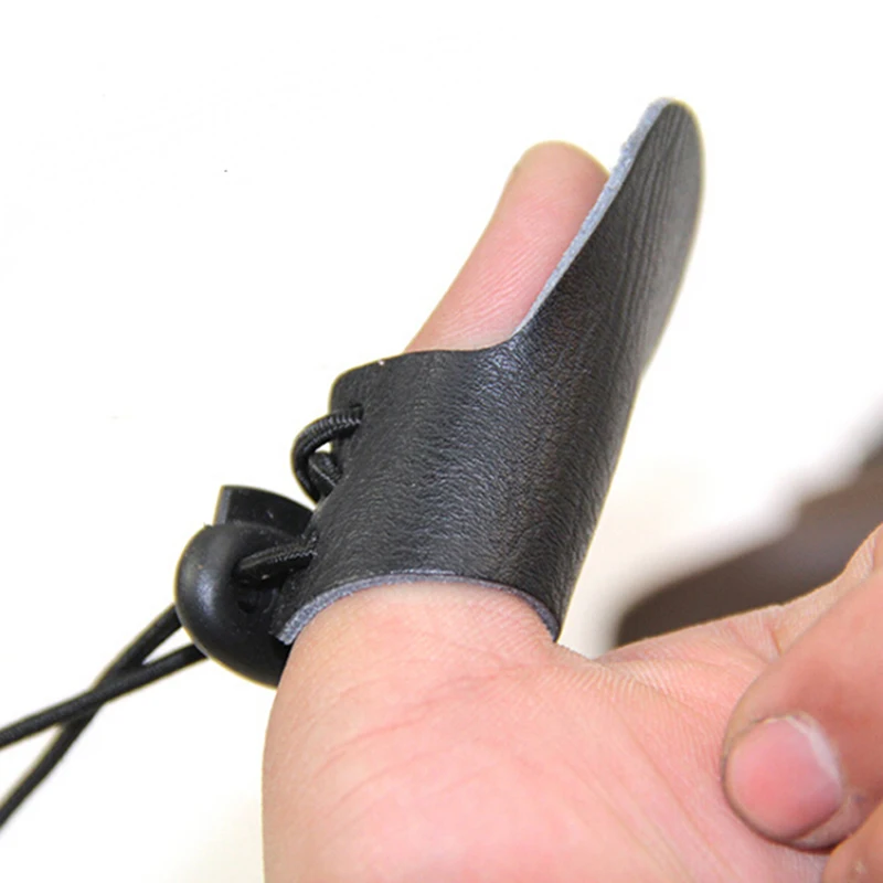 One Piece Cow Leather 1 Finger Bow Arrow Carbon Archery Hunting Shoot Glove Thumb Tip Protector Guard Pull | Товары для охоты