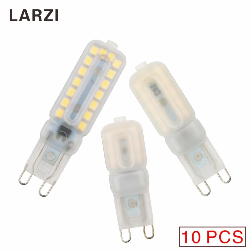 

LARZI 10Pcs 220V G9 Led Lamp 14 22 32 LEDs SMD 2835 Led g9 Mini bulb Spotlight For High Quality Chandelier Replace Halogen Light