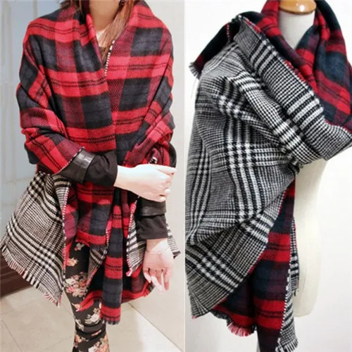 Free Shipping Pashmina font b Tartan b font Plaid Scarves Scottish Reversible Shawl Soft Acrylic Scarf