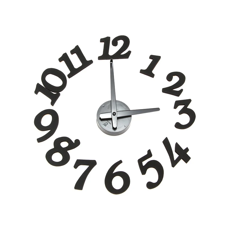 High quality DIY Modern Design Wall Sticker Clocks Black Self Digit Dot