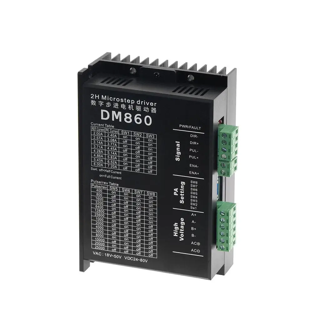 

Stepper Motor Driver Cintroller DM860 Microstep Motor Brushless DC Motor Shell for 57 86 Stepper Motor Nema23 Nema34