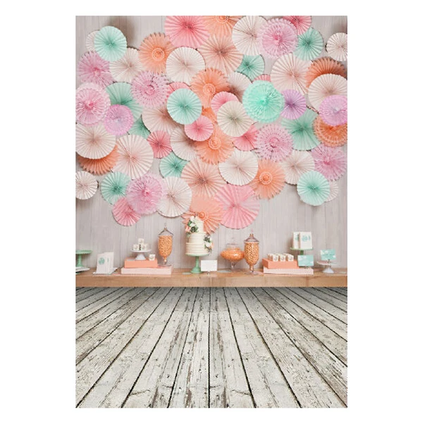 

5x7ft Photography Background Computer Print Children Birthday Background Photo Studio Pink