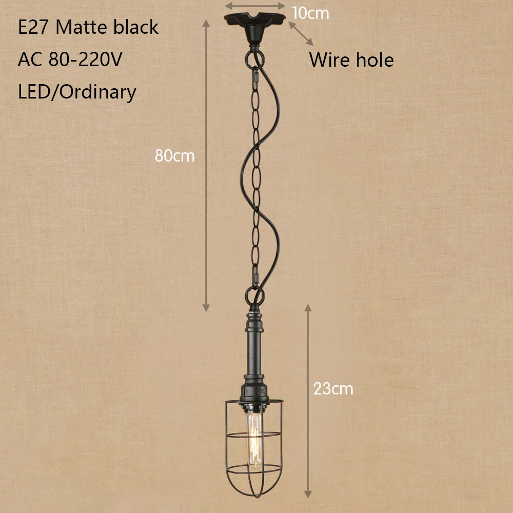 Винтажные lron роспись повесить светильник светодиодный светильник подвесной светильник E27 110 В 220 В для Освещение для кухни кафе номер