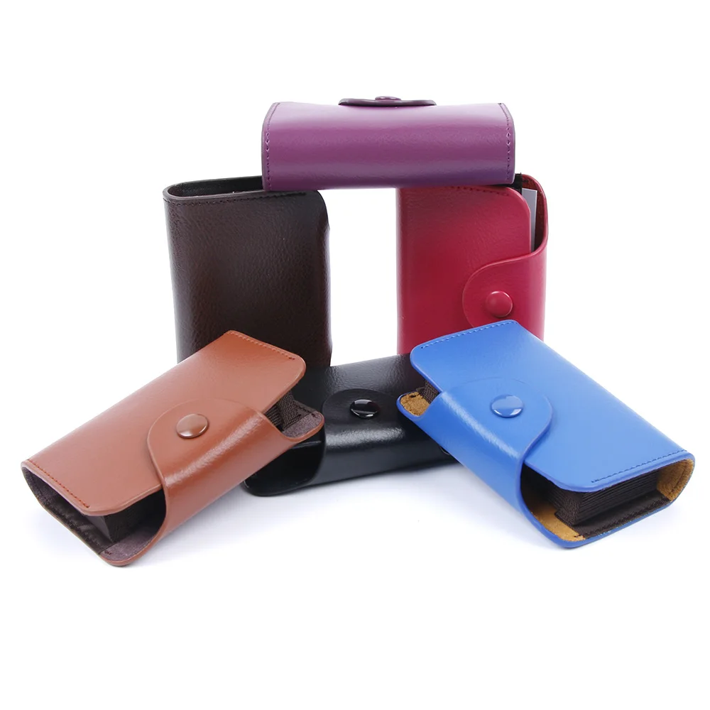 Luxury Genuine Leather Wallet Blocking Pocket Card Holder Credit Card Case New Women Man Wallet