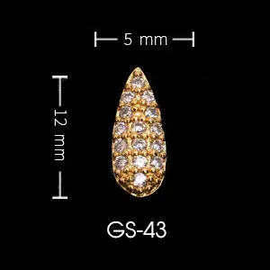 5 шт./лот, 3D металлические стразы для дизайна ногтей, серия, циркониевые стразы, украшения для ногтей высшего уровня, циркониевые бриллиантовые маникюрные Роскошные подвески для ногтей из сплава - Цвет: GS43