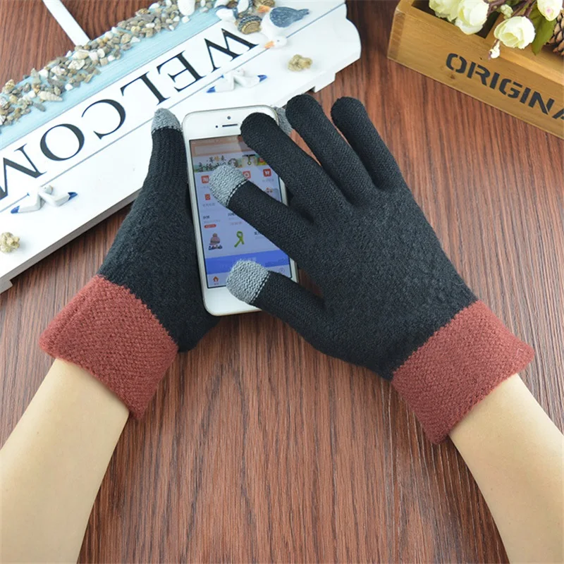 Fashion Mens Knitted Touch Screen Gloves High Quality Winter Autumn