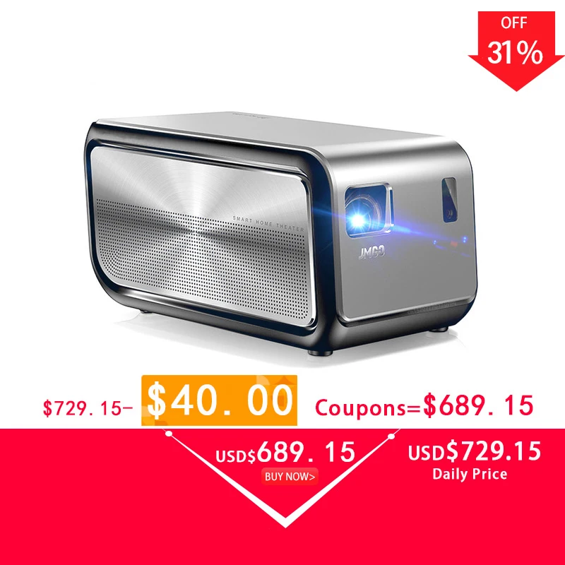 Jmgo J6S Mini Projector Led Full HD 1080P Projetor 1920*1080 Android Wifi led Proyector 3D Bluetooth For Home Theater Beamer