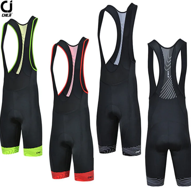 2016 CHEJI Men Black Bike Bib Shorts Pro Cycling Bib Shorts Red Green Breathable Bicycle 3D GEL Padded Bib Shorts S-XXXL цена 2016 CHEJI Men Black Bike Bib Shorts Pro Cycling Bib Shorts Red Green Breathable Bicycle 3D GEL Padded Bib Shorts S-XXXL цены онлайн
