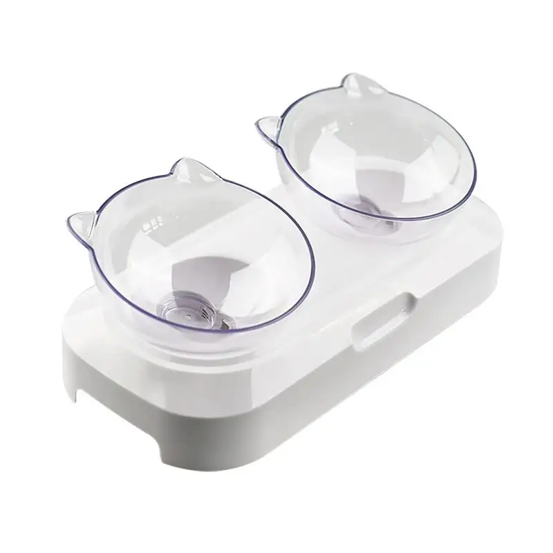 

Pet Bowl With Raised Stand Dog Food Water Feeder Cats Pets Drinking Feeding