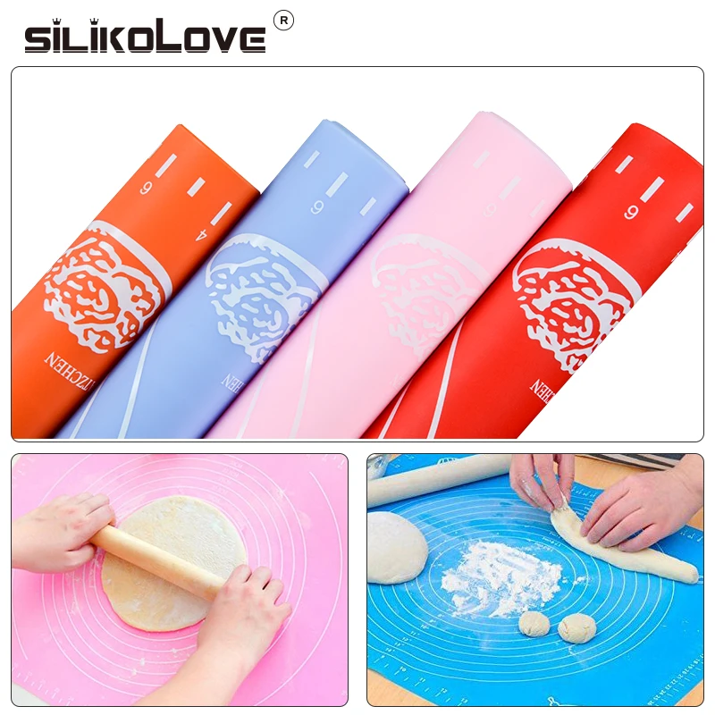 Антипригарный силиконовый коврик SILIKOLOVE для раскатки теста пасты муки с