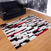 Современные теплые ковер пэтчворк ковер из натуральной коровьей кожи с мехом кожи скрывает дизайн