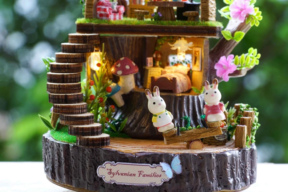 Кукольный дом Каса де boneca дит миниатюрный деревянный кукольный домик мебель poppenhuis детские игрушки подарок на день рождения сказочный лес Y005
