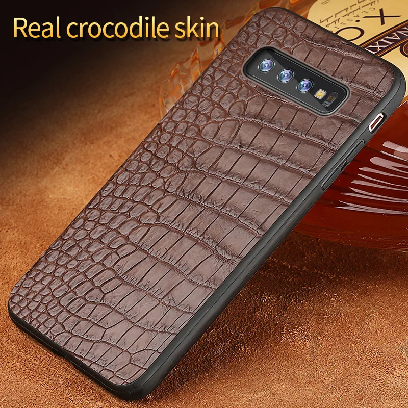 Роскошный чехол из натуральной кожи для samsung Galaxy s10, 9, 8, 7, 6 plus, противоударный чехол из крокодиловой кожи, задняя крышка для samsung Note 8, 9, a50