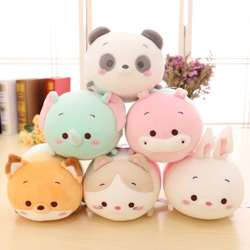 

20cm Fat Giraffe/Pig/Panda/Rabbit/Fox Plush Toy Soft Stuffed Cartoon Animal Hippopotamus/Elephant/Cat/Monkey/Deer Doll Kids Gift