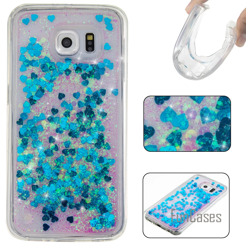 Блеск Жидкая Quicksand чехол для Fundas Samsung S6 случае 5.1 дюймов Coque Galaxy Case случае|case for|case