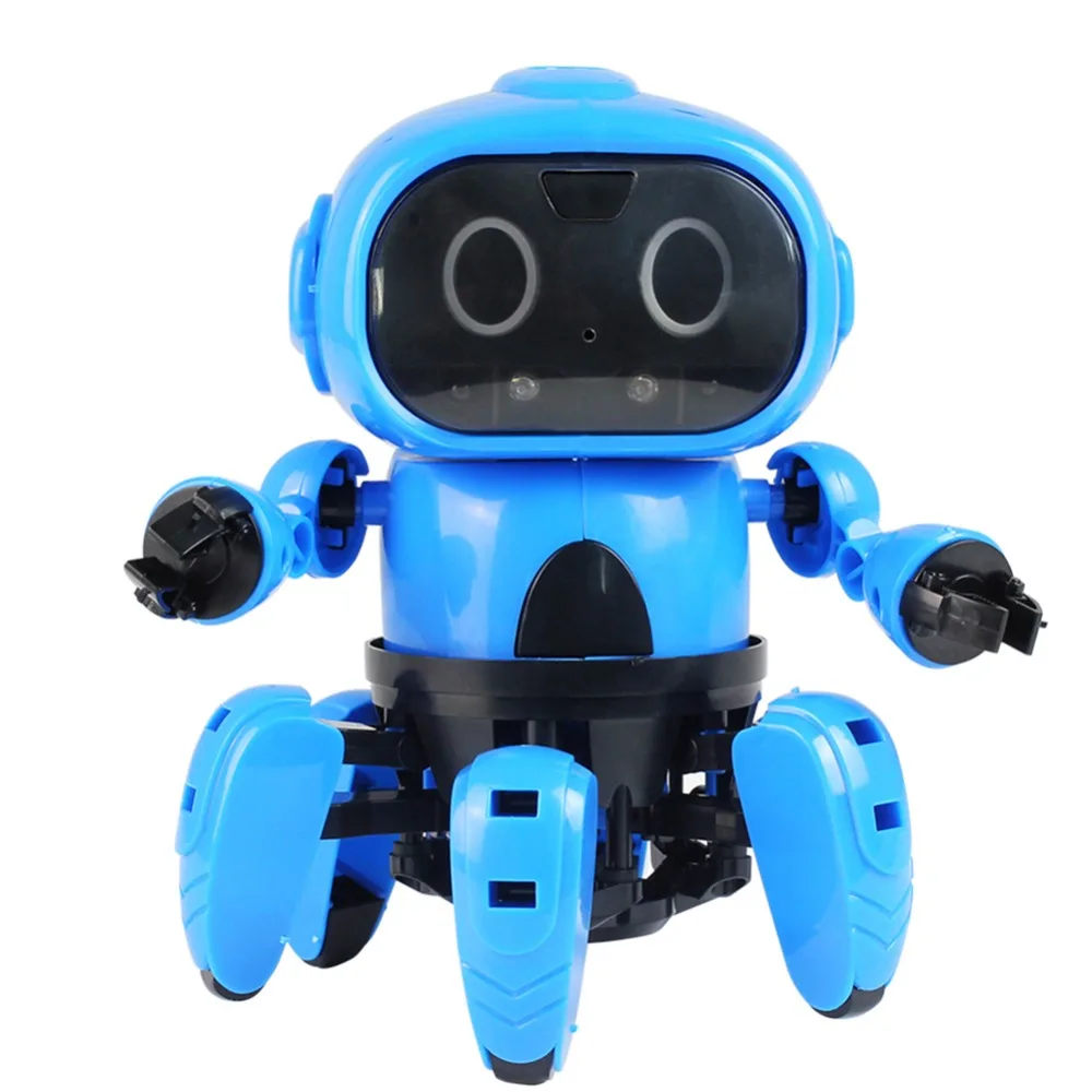 DIY 6 брюки с широкими штанинами Электрический радиоуправляемый Игрушечный Робот Инфракрасный распознавание жестов обходом препятствий игрушки для Детский подарок
