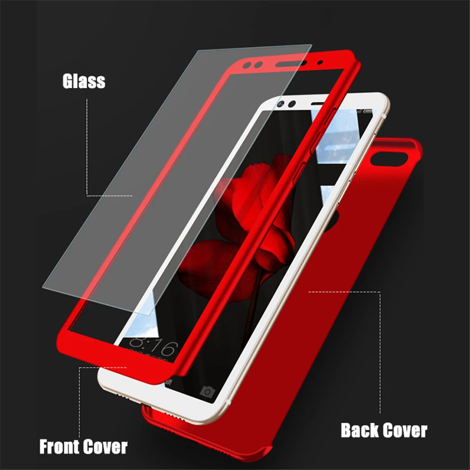 CAPAME Hard Phone Cases For Xiaomi Redmi Note 5 6 Pro 6A 5A Prime S2 360 Full Cover Case Glass For Xiaomi Redmi Note 5 Plus Case (3)