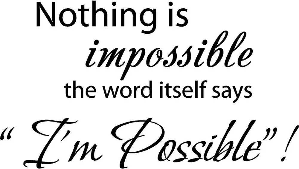 Nothing Is Impossible The Word Itself Says I M Possible Vinyl Wall Art Inspirational Quotes Saying Home Decor Decal Sticker Decal Sticker Vinyl Wall Artvinyl Wall Aliexpress