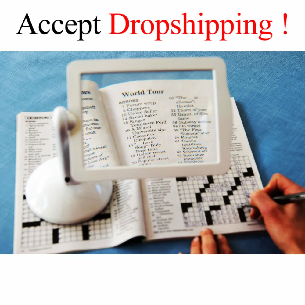 

LED Screen Page Magnifier Brighter Reading Viewer Screen Loupe Hands-Free LED Magnifier Give parents gifts