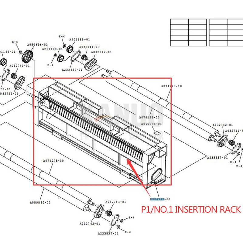 D004948 вставная стойка (P1) Поворотная для Noritsu QSS 2901/2902/2921/3201 Minilab|Аксессуары