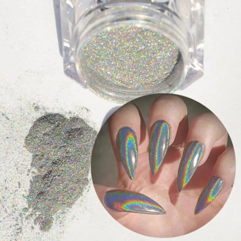 

Holographic Laser Nail Glitter Powder Holo Rainb Nail Tips Chrome Dust Manicure Nail Art Decorations