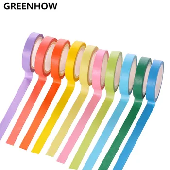 

GREENHOW 7.5mmX5m Cute Candy colors rainbow Kawaii Washi Tapes Diy Colorful Adhesive Tape Sticker Stationery School 1074